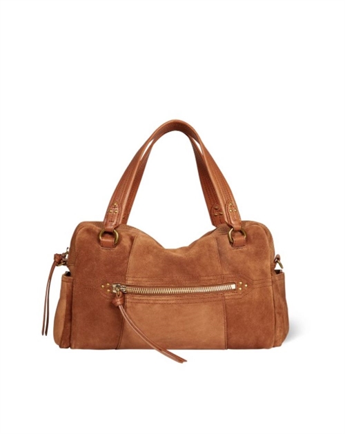 JEROME DREYFUSS LUCKY BOWLING BAG SUEDE CARAMEL